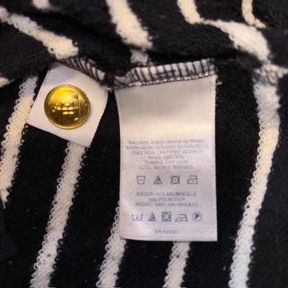 Lands End Womans Small 6-8 Nautical Navy and White Stripped Pullover Long Sleeve - Picture 4 of 8